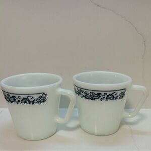 Vintage Pyrex Milk Glass Mugs